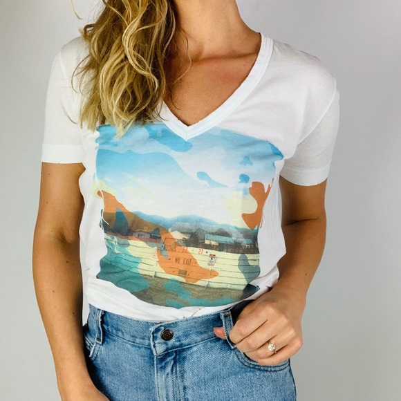 ZADIG & VOLTAIRE V Neck Cotton shortsleeve white T - Picture 2 of 7